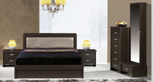 Σύνθεση Κρεβατοκάμαρας  - Κρεβατοκάμαρα ξύλινη με διπλό κρεβάτι ( δερματίνη  - :: INSIDE ΑΦΟΙ ΦΕΡΓΑΔΗ ΟΕ :: 